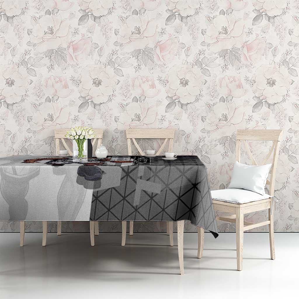 Bartholomew Kuma One Piece Basketball Crossover Design Tablecloth with Monochrome Geometric Background and Dynamic Pose - The Mazicc