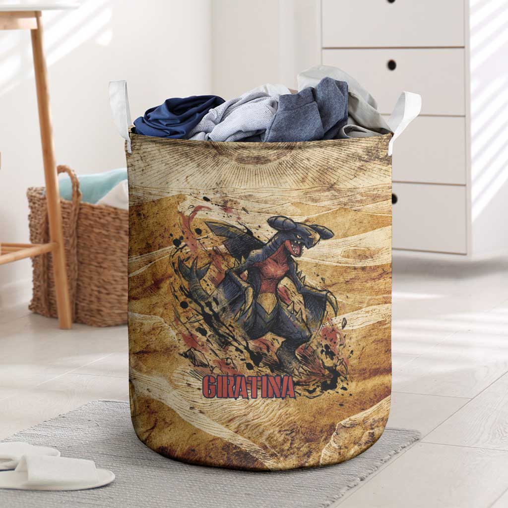 The Desert Apex Giratina Laundry Basket Grunge Ink Sandstorm Art