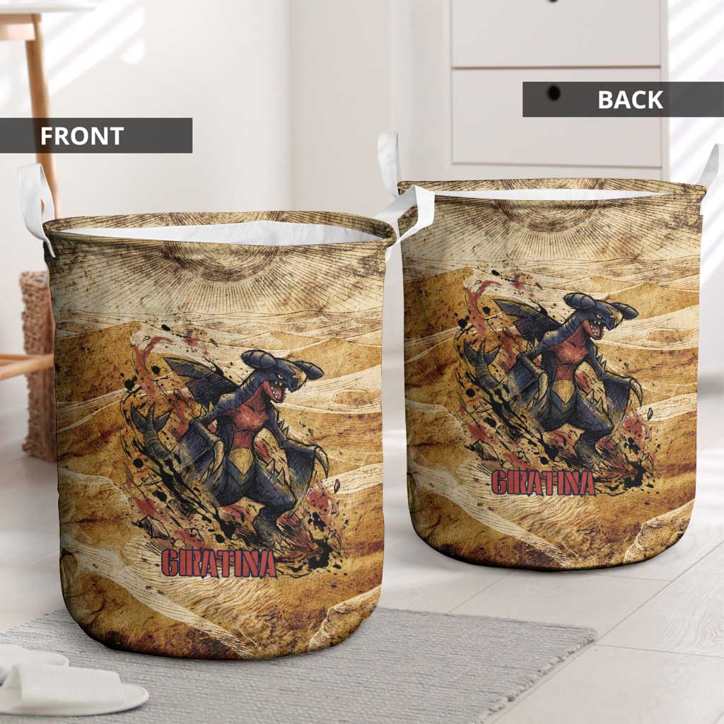 The Desert Apex Giratina Laundry Basket Grunge Ink Sandstorm Art