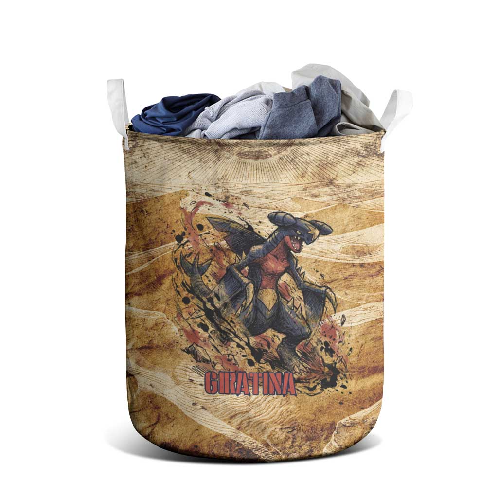 The Desert Apex Giratina Laundry Basket Grunge Ink Sandstorm Art