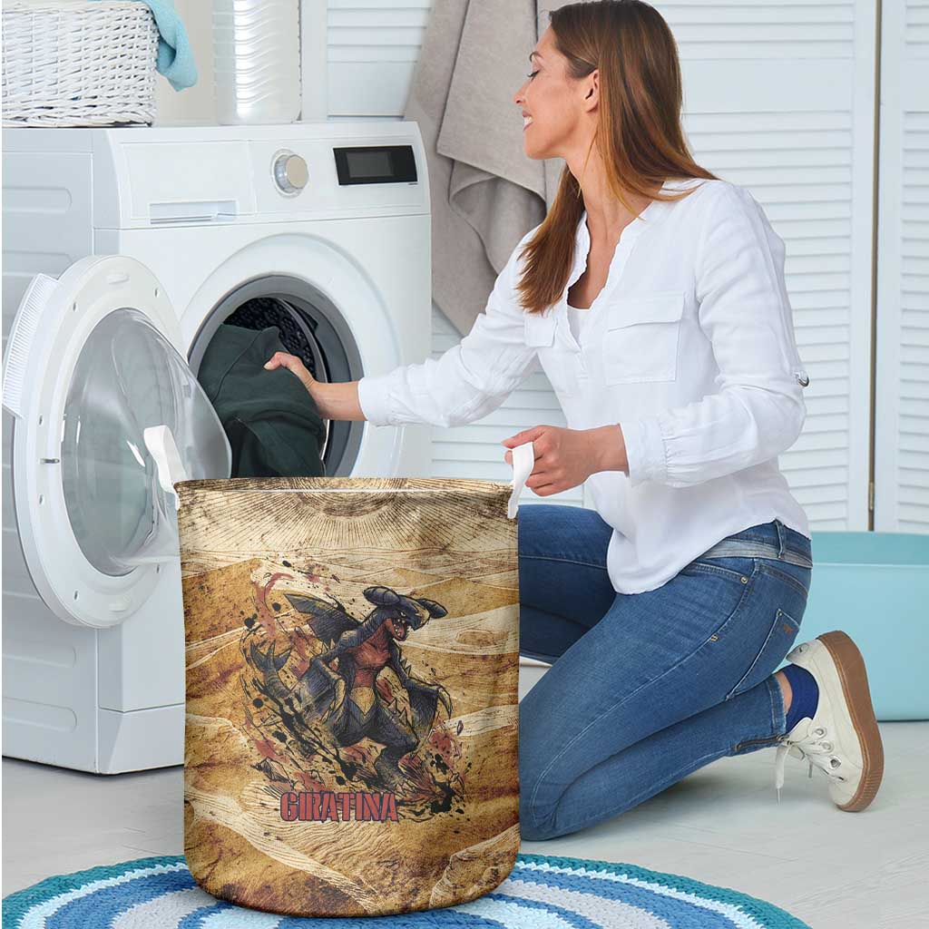 The Desert Apex Giratina Laundry Basket Grunge Ink Sandstorm Art