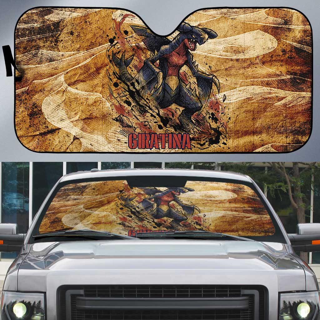 The Desert Apex Giratina Auto Sun Shade Grunge Ink Sandstorm Art