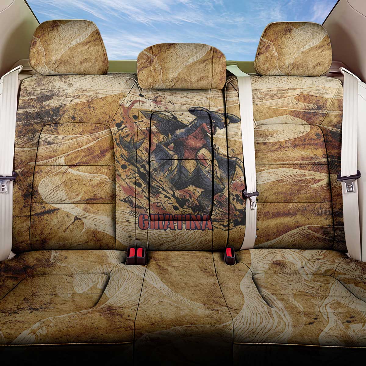 The Desert Apex Giratina Back Car Seat Cover Grunge Ink Sandstorm Art
