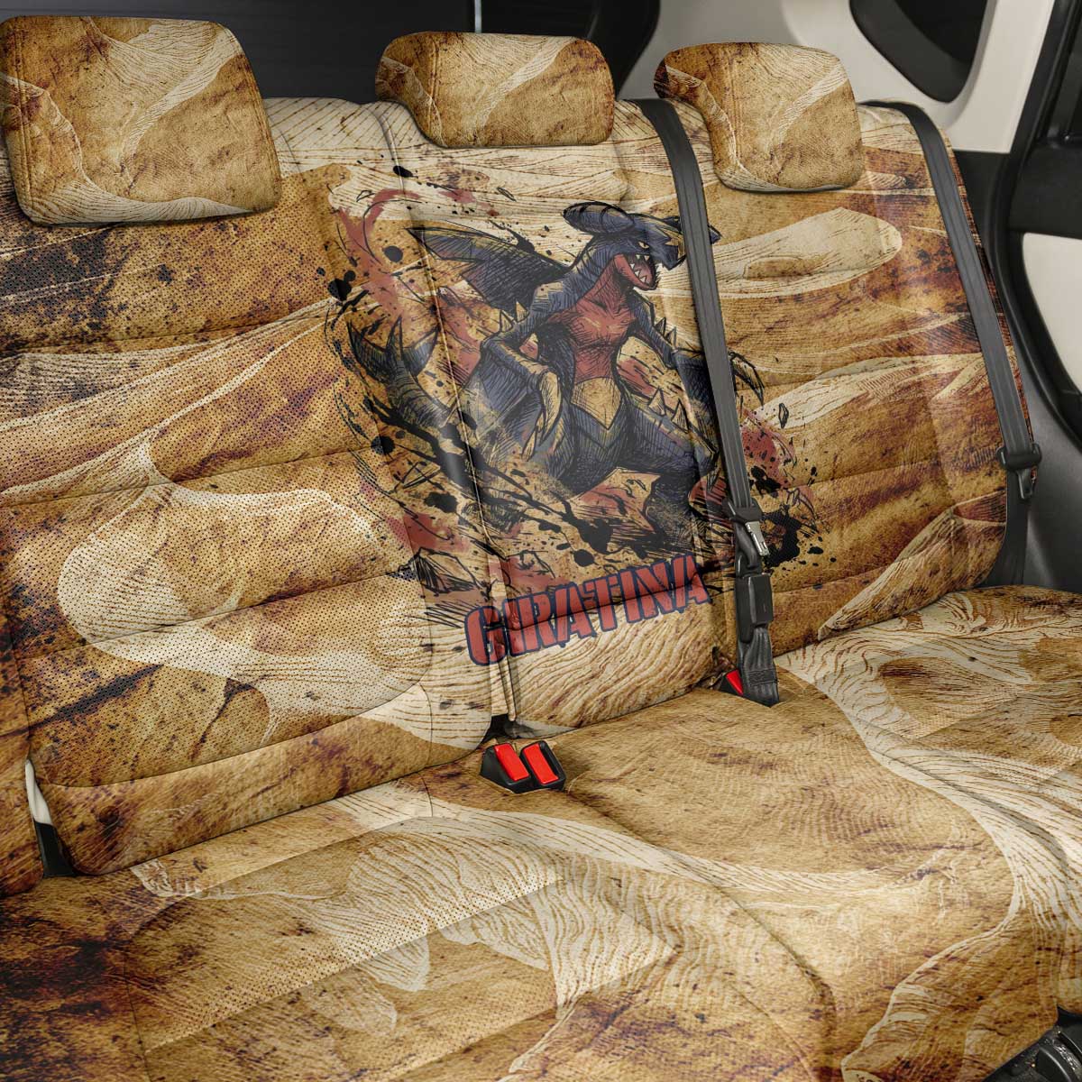 The Desert Apex Giratina Back Car Seat Cover Grunge Ink Sandstorm Art