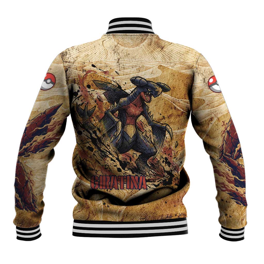 The Desert Apex Giratina Baseball Jacket Grunge Ink Sandstorm Art