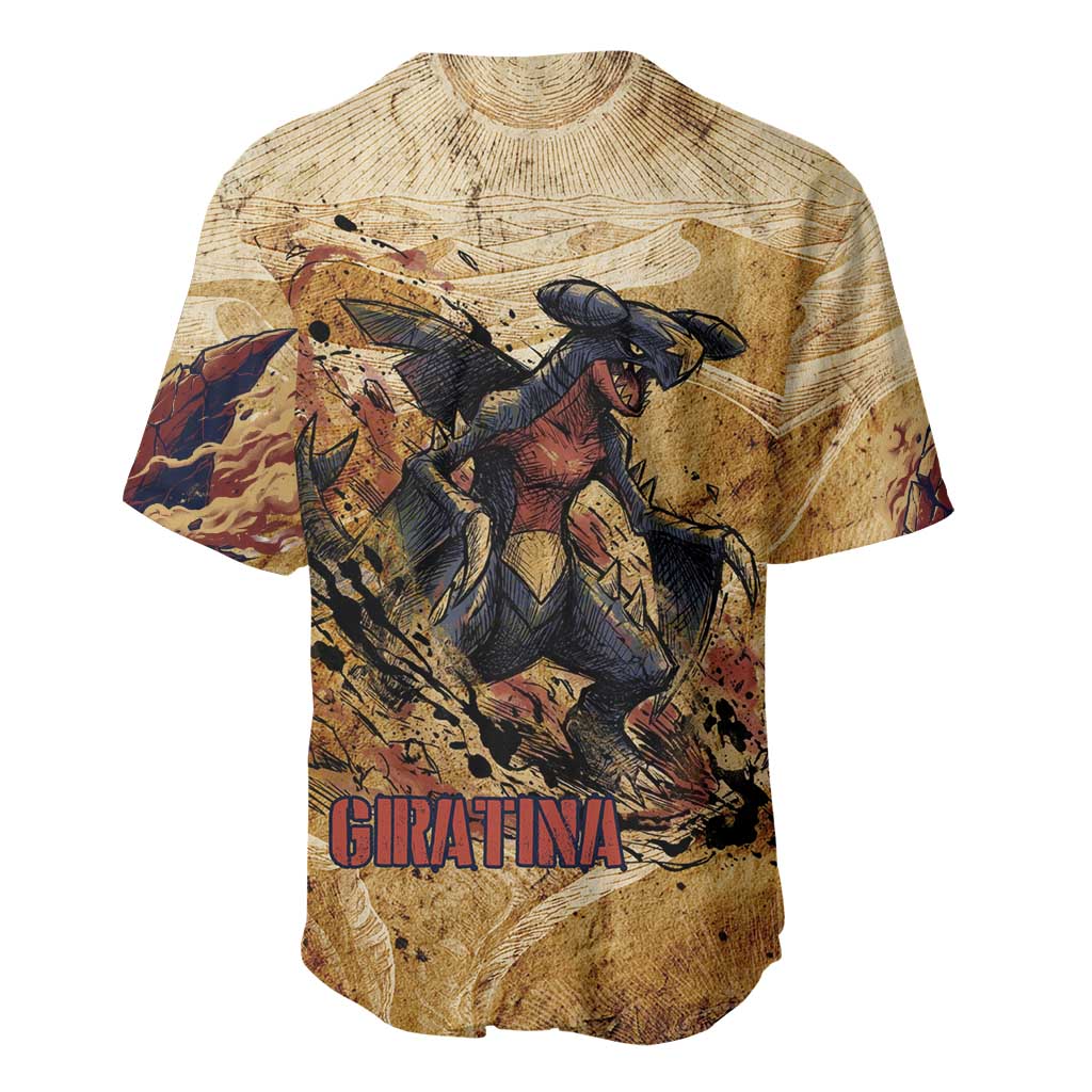 The Desert Apex Giratina Baseball Jersey Grunge Ink Sandstorm Art