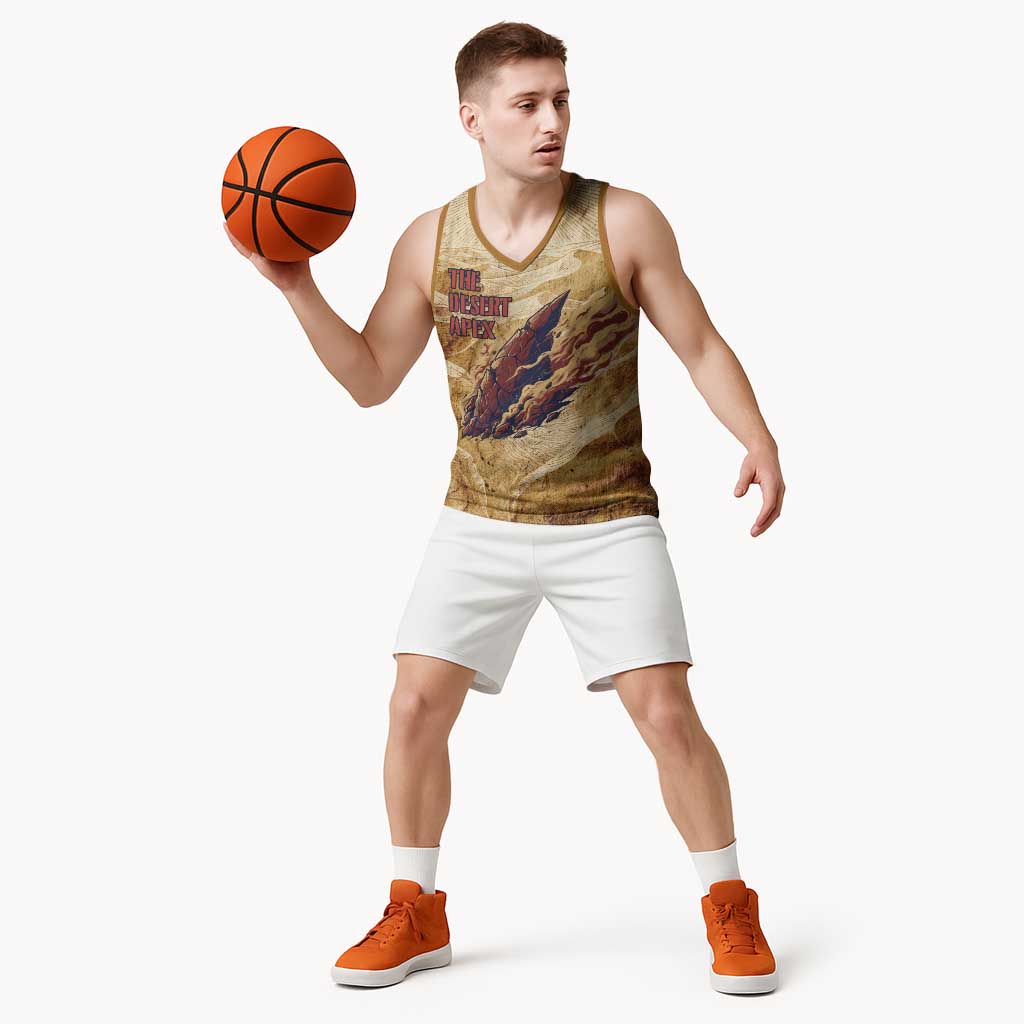 The Desert Apex Giratina Basketball Jersey Grunge Ink Sandstorm Art