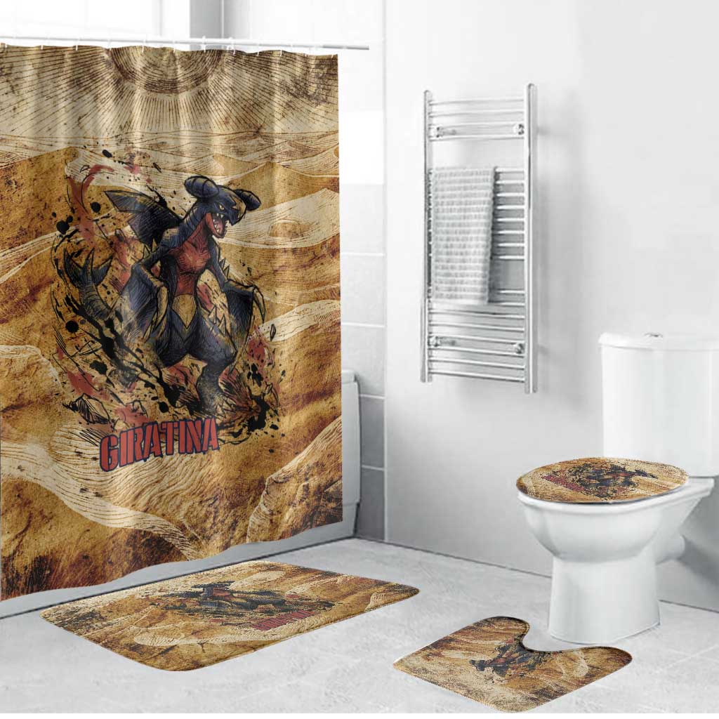 The Desert Apex Giratina Bathroom Set Grunge Ink Sandstorm Art