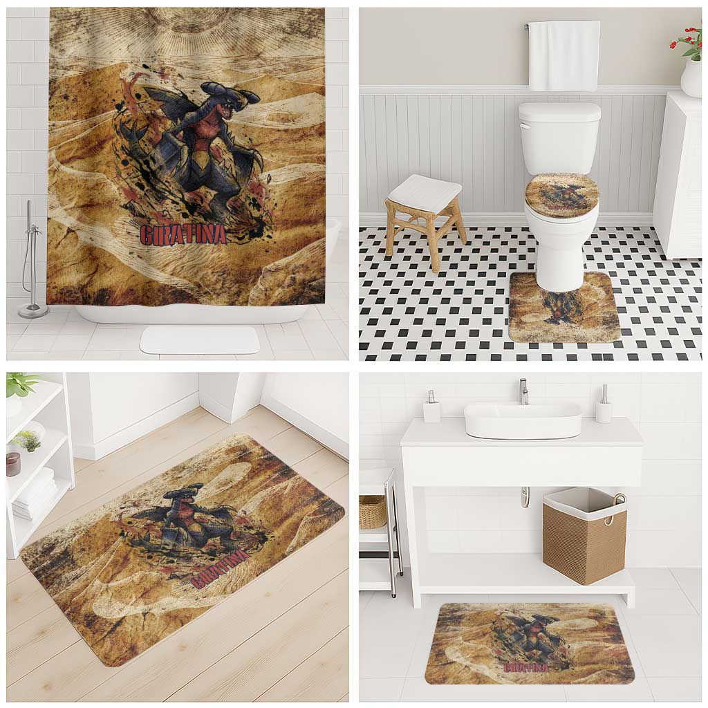 The Desert Apex Giratina Bathroom Set Grunge Ink Sandstorm Art