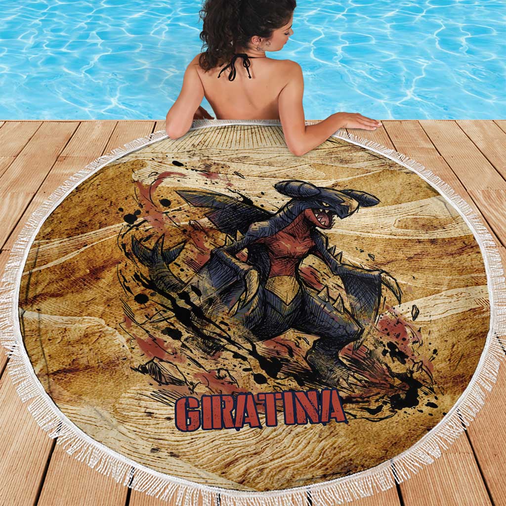 The Desert Apex Giratina Beach Blanket Grunge Ink Sandstorm Art