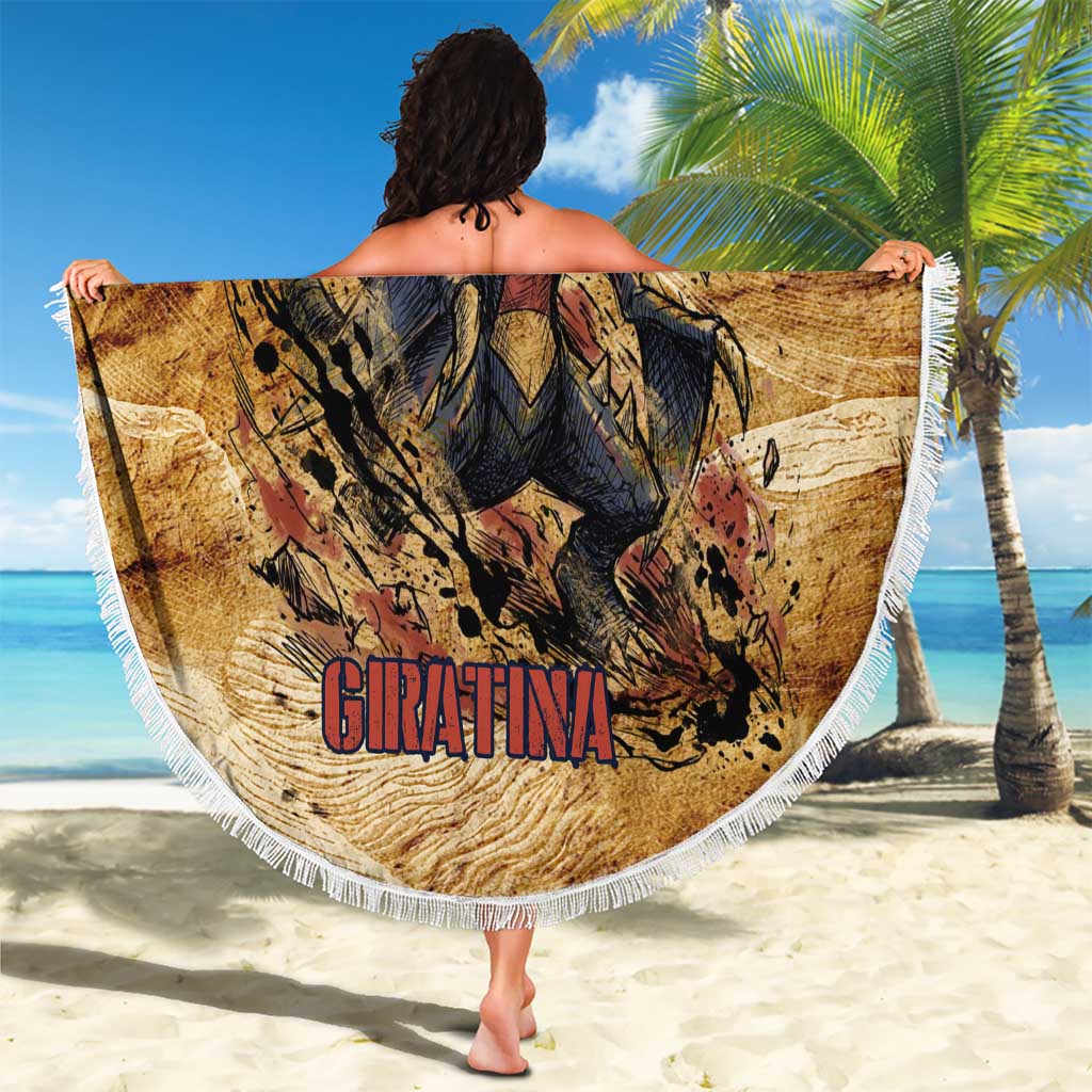 The Desert Apex Giratina Beach Blanket Grunge Ink Sandstorm Art