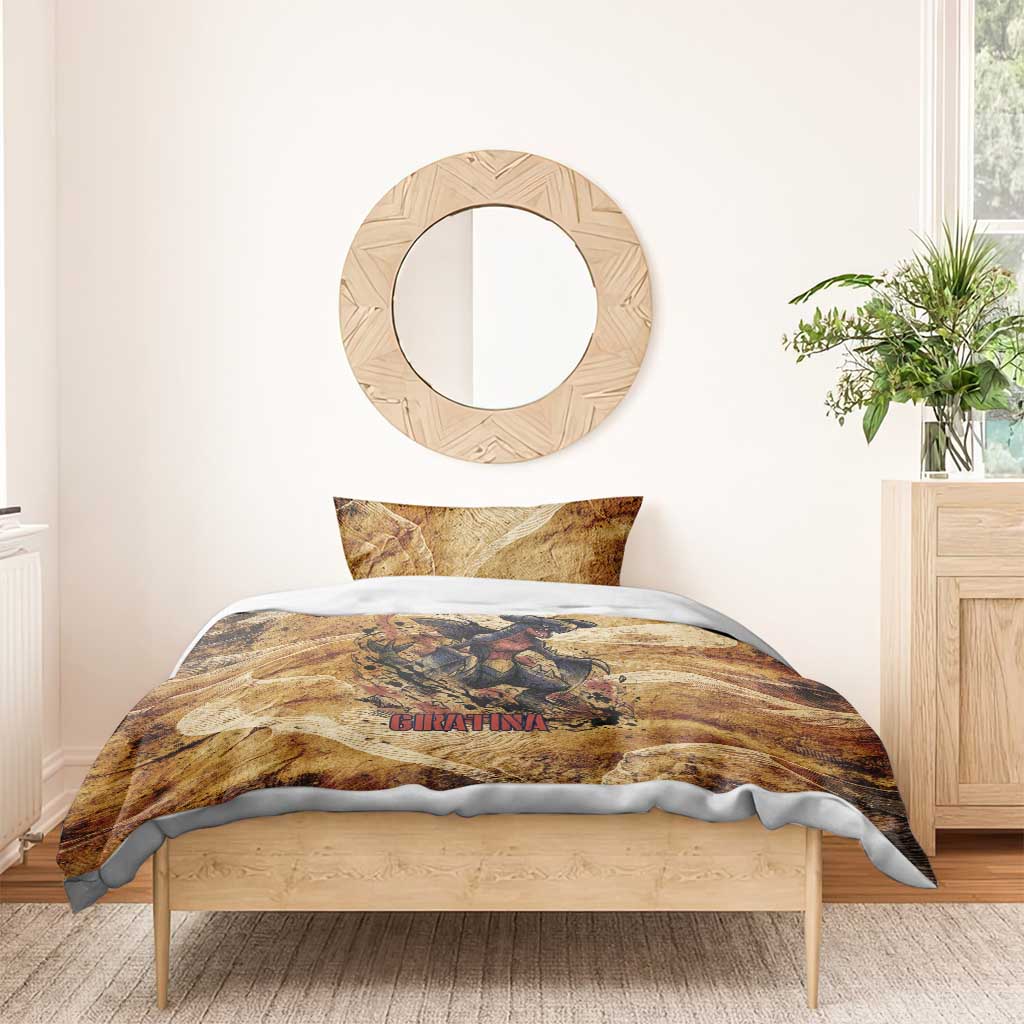 The Desert Apex Giratina Bedding Set Grunge Ink Sandstorm Art