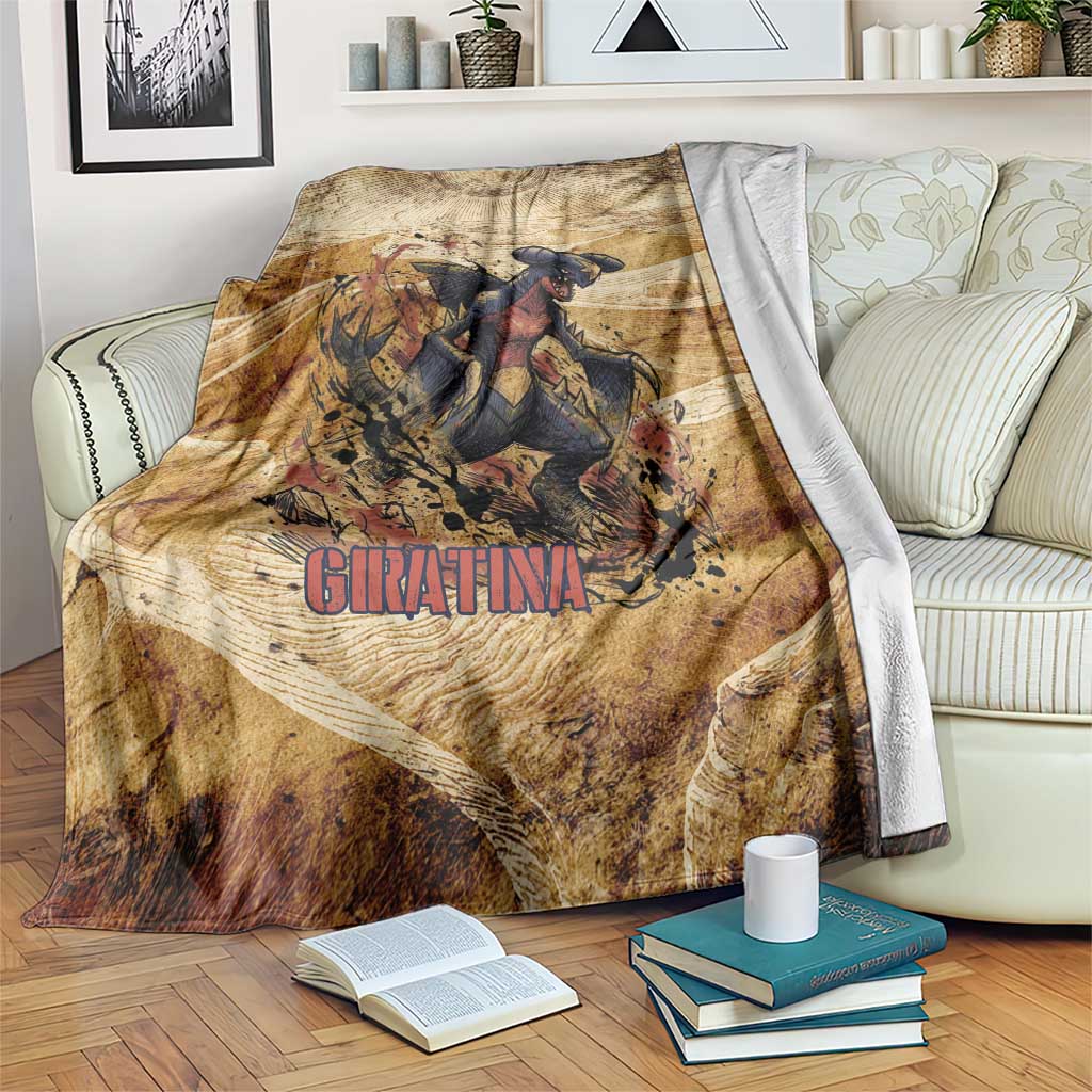 The Desert Apex Giratina Blanket Grunge Ink Sandstorm Art