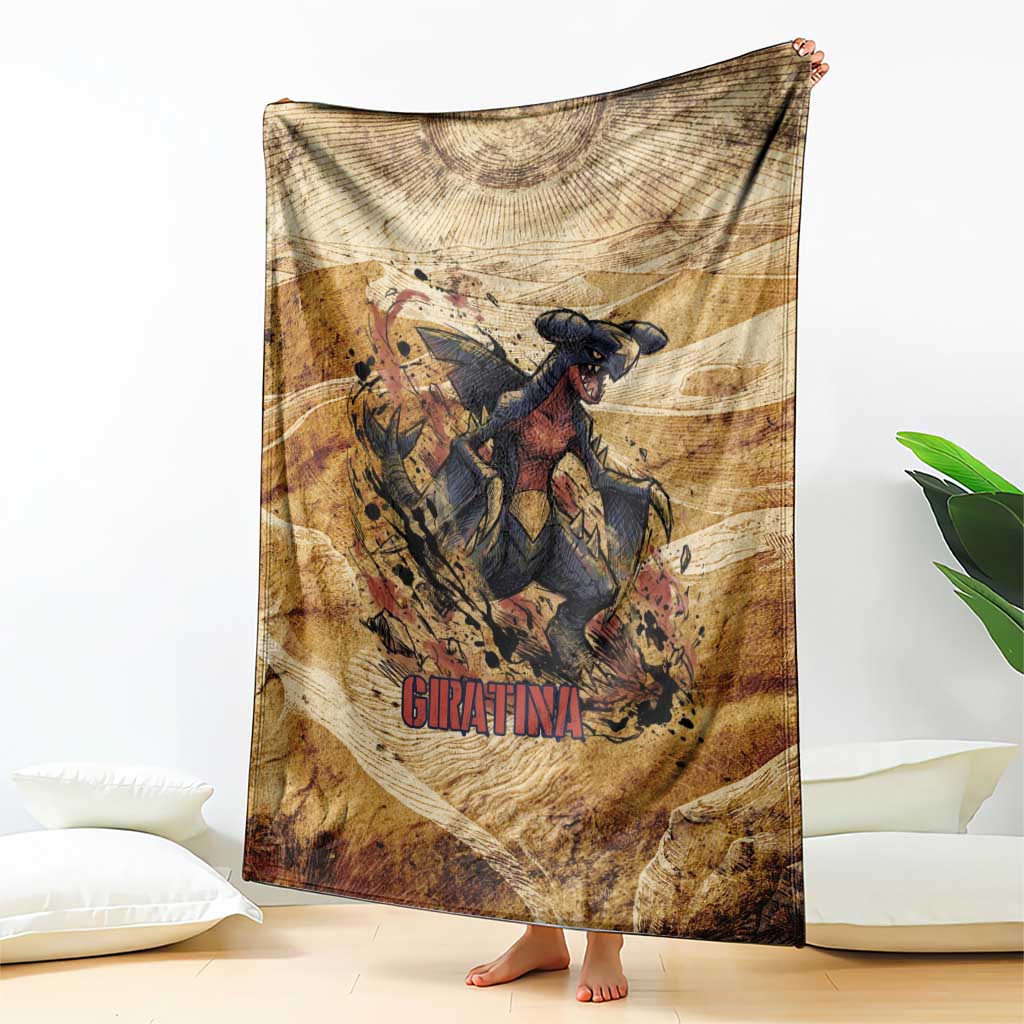 The Desert Apex Giratina Blanket Grunge Ink Sandstorm Art