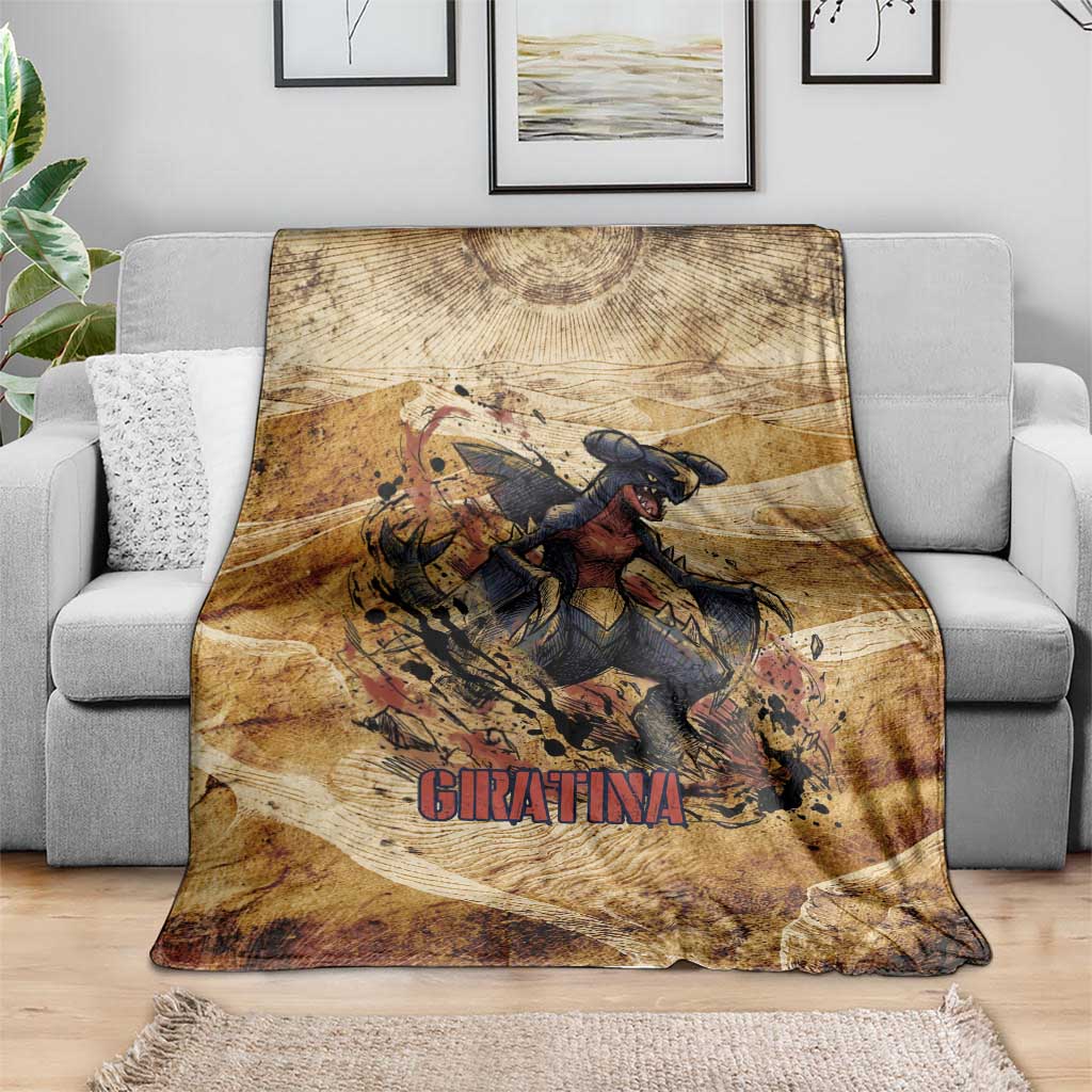 The Desert Apex Giratina Blanket Grunge Ink Sandstorm Art