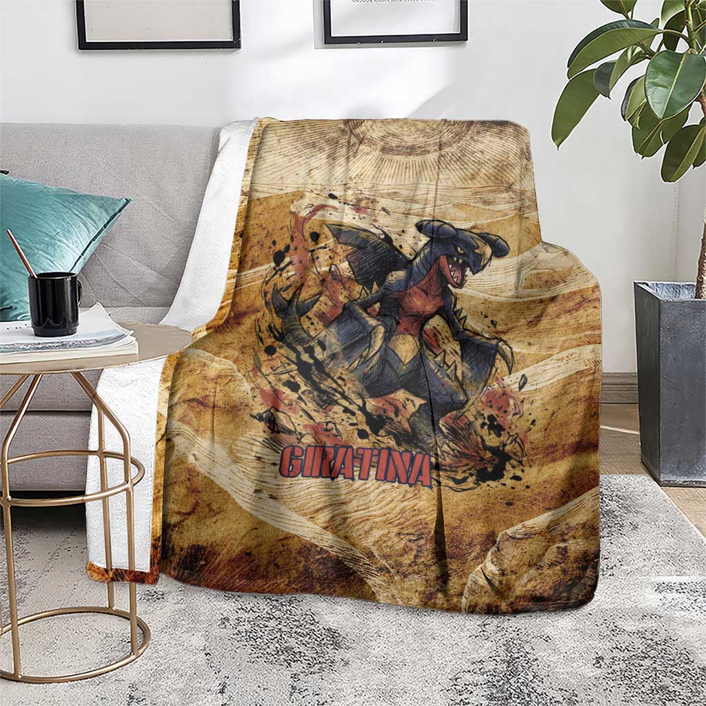 The Desert Apex Giratina Blanket Grunge Ink Sandstorm Art