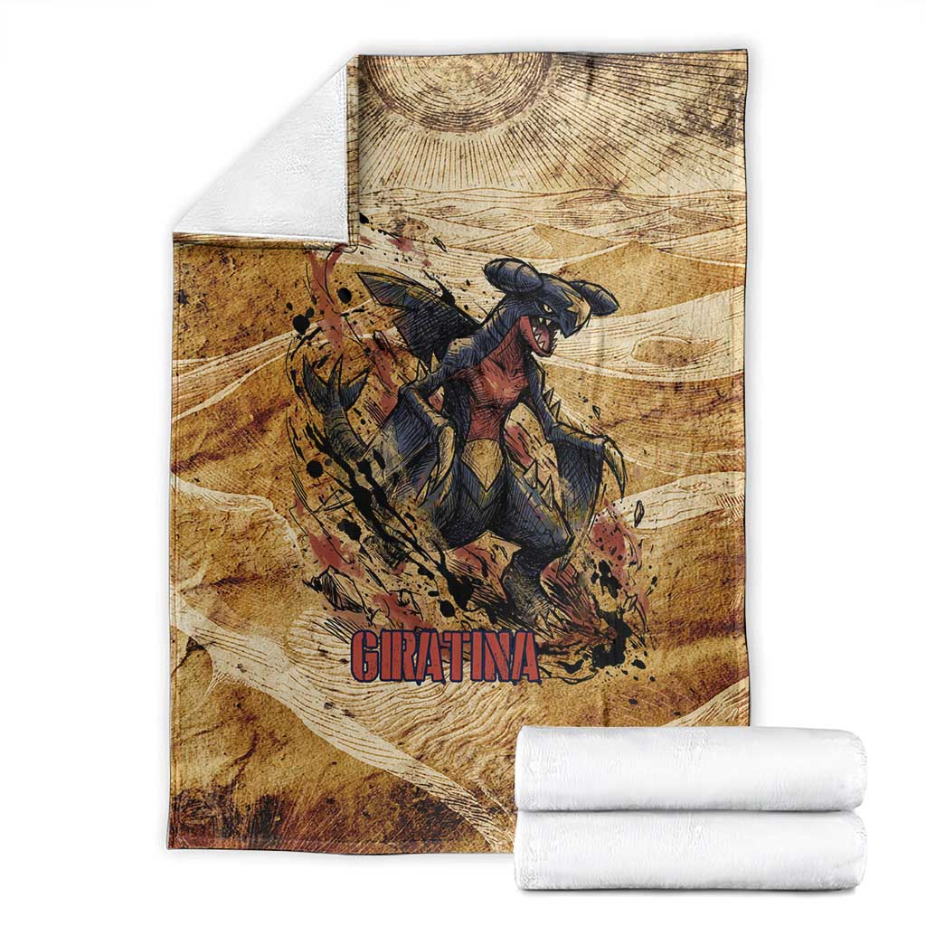 The Desert Apex Giratina Blanket Grunge Ink Sandstorm Art