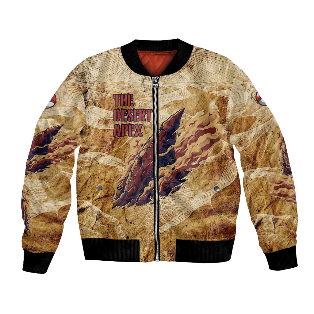 The Desert Apex Giratina Bomber Jacket Grunge Ink Sandstorm Art