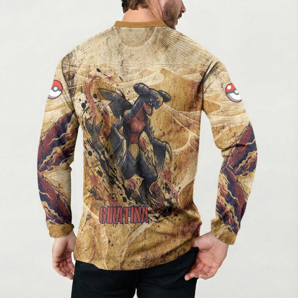 The Desert Apex Giratina Button Sweatshirt Grunge Ink Sandstorm Art
