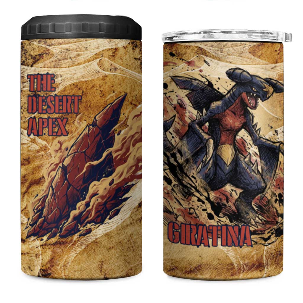 The Desert Apex Giratina 4 in 1 Can Cooler Tumbler Grunge Ink Sandstorm Art