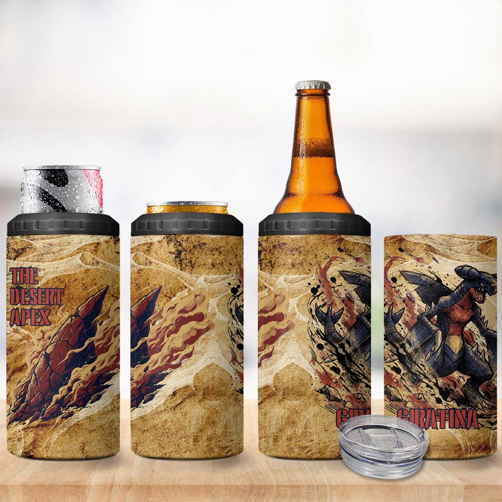 The Desert Apex Giratina 4 in 1 Can Cooler Tumbler Grunge Ink Sandstorm Art