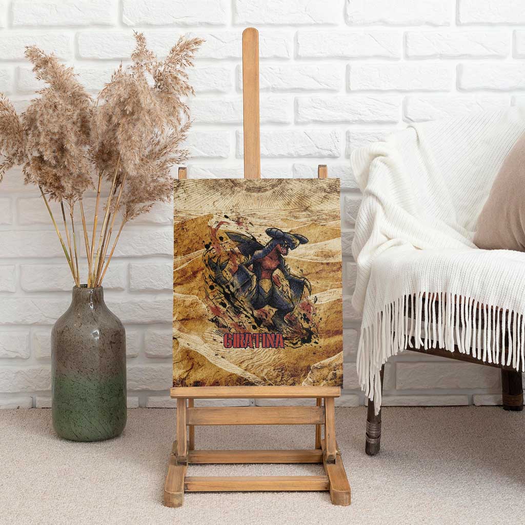 The Desert Apex Giratina Canvas Wall Art Grunge Ink Sandstorm Art