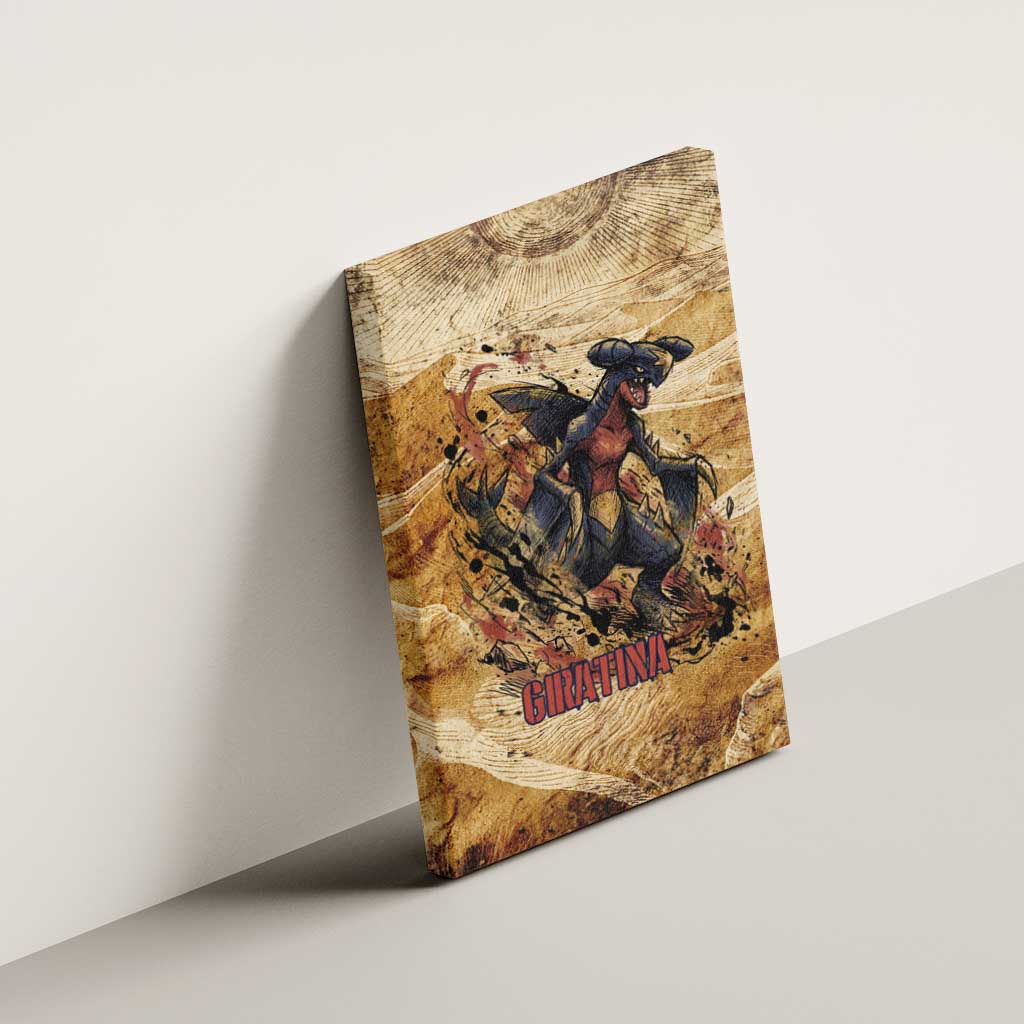 The Desert Apex Giratina Canvas Wall Art Grunge Ink Sandstorm Art
