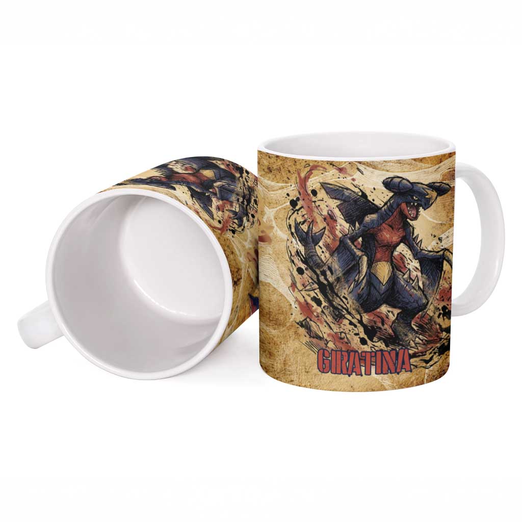 The Desert Apex Giratina Ceramic Mug Grunge Ink Sandstorm Art