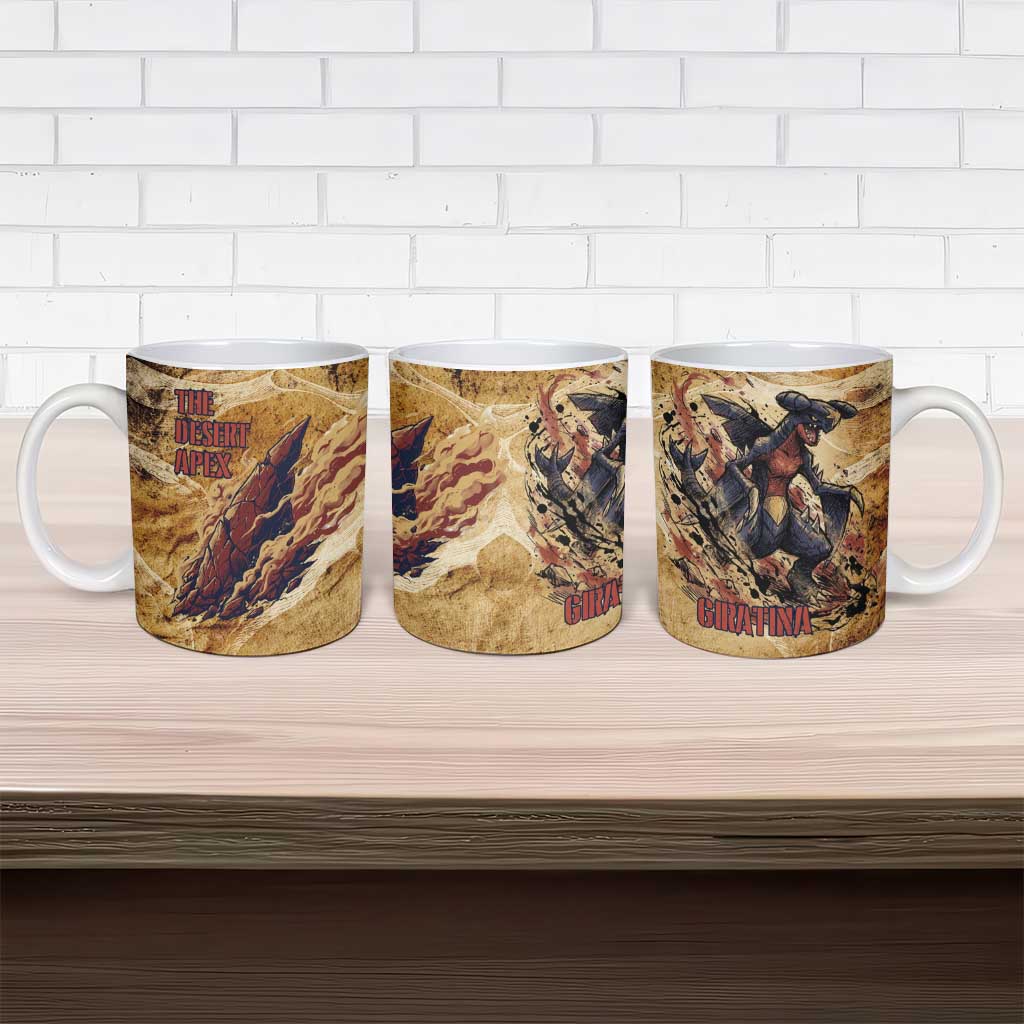 The Desert Apex Giratina Ceramic Mug Grunge Ink Sandstorm Art