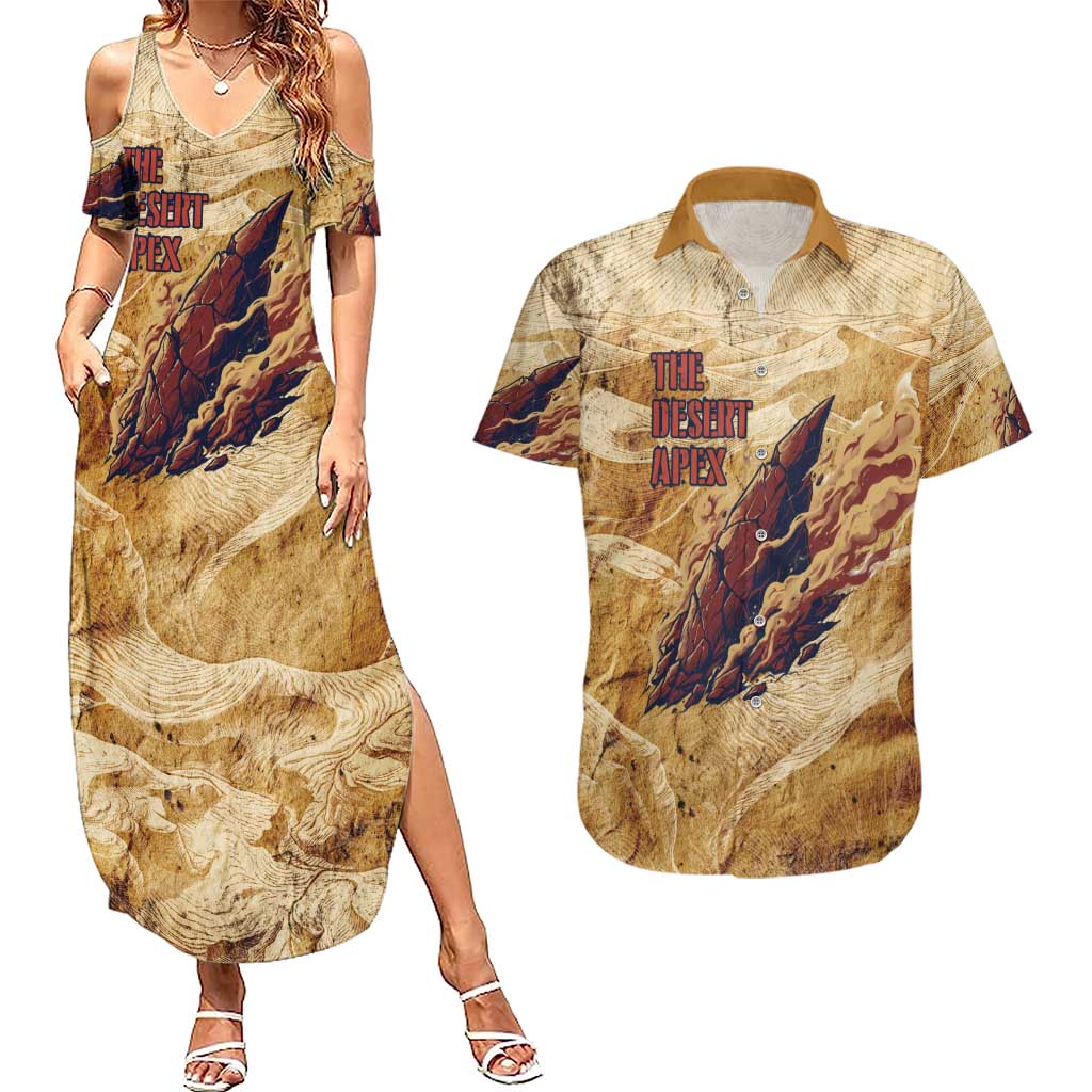 The Desert Apex Giratina Couples Matching Summer Maxi Dress and Hawaiian Shirt Grunge Ink Sandstorm Art