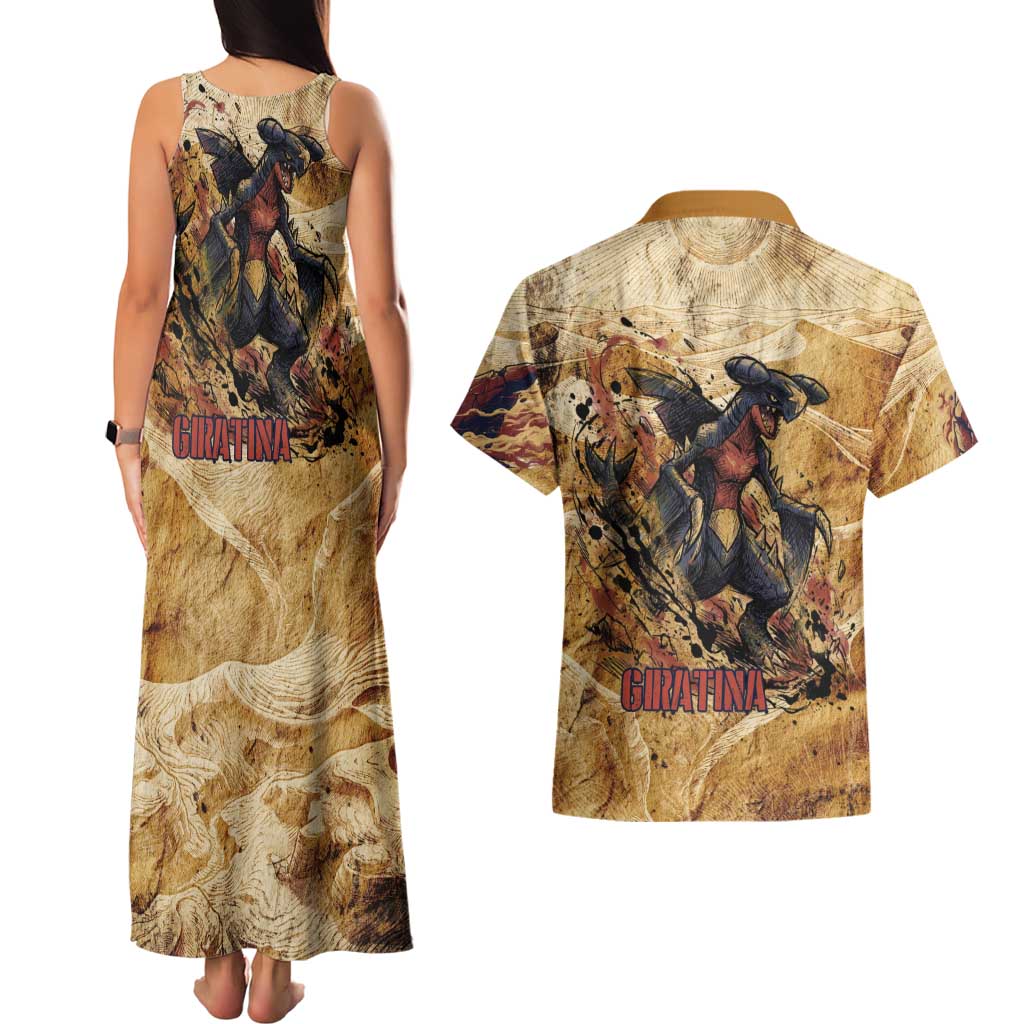The Desert Apex Giratina Couples Matching Tank Maxi Dress and Hawaiian Shirt Grunge Ink Sandstorm Art