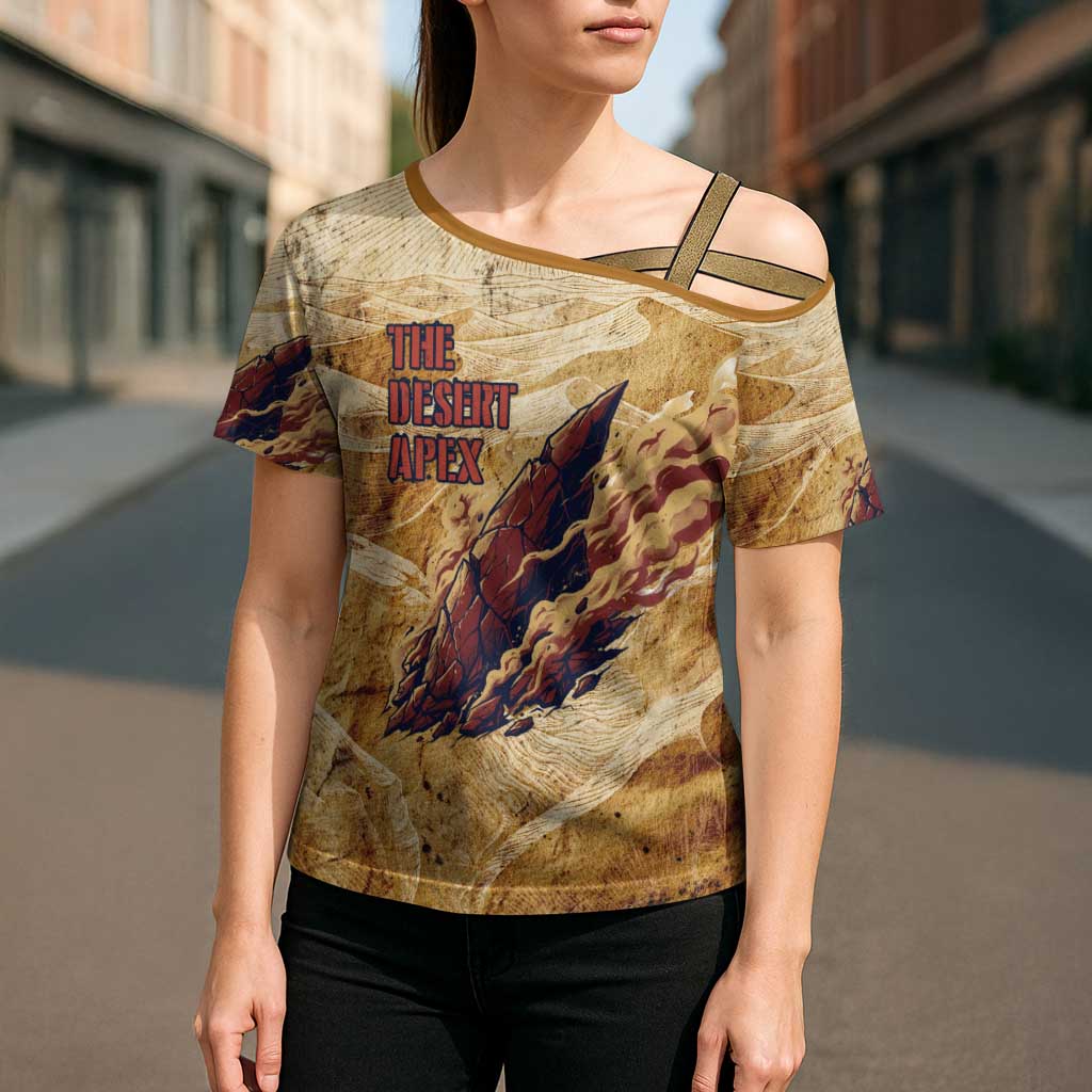 The Desert Apex Giratina Cross Shoulder Shirt Grunge Ink Sandstorm Art