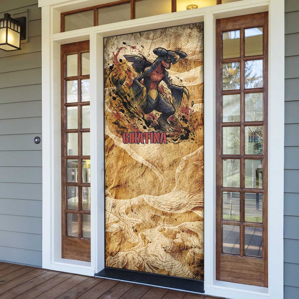 The Desert Apex Giratina Door Cover Grunge Ink Sandstorm Art