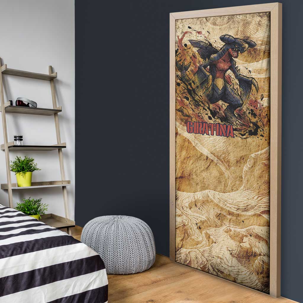 The Desert Apex Giratina Door Cover Grunge Ink Sandstorm Art