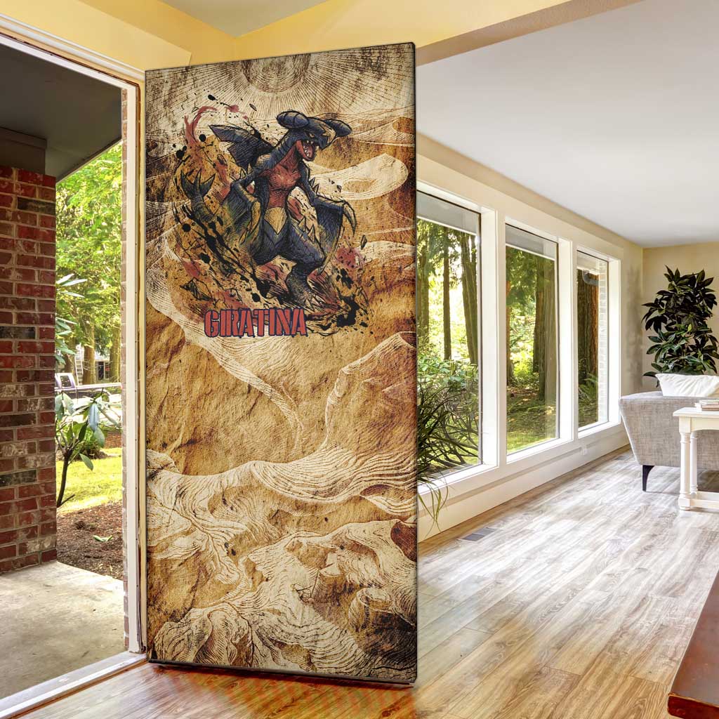 The Desert Apex Giratina Door Cover Grunge Ink Sandstorm Art