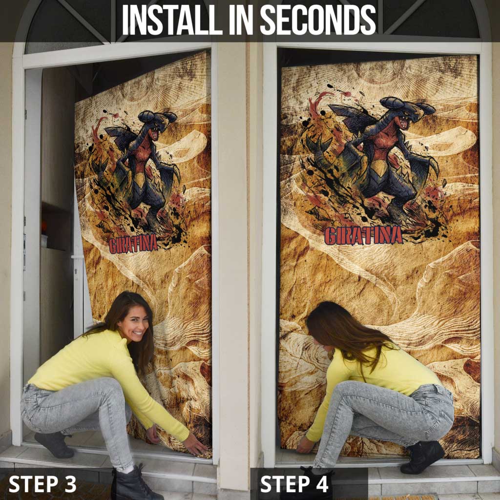 The Desert Apex Giratina Door Cover Grunge Ink Sandstorm Art