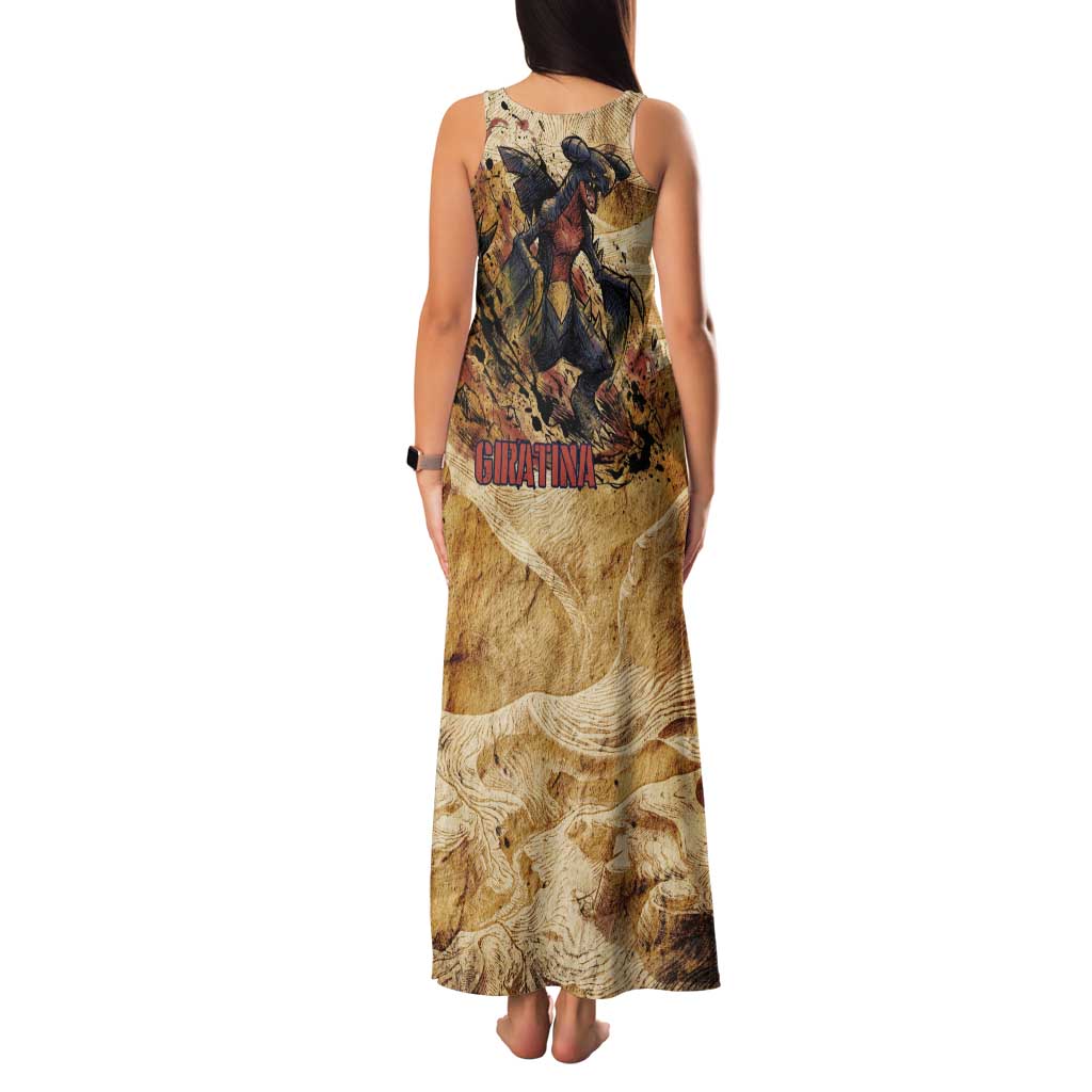 The Desert Apex Giratina Family Matching Tank Maxi Dress and Hawaiian Shirt Grunge Ink Sandstorm Art