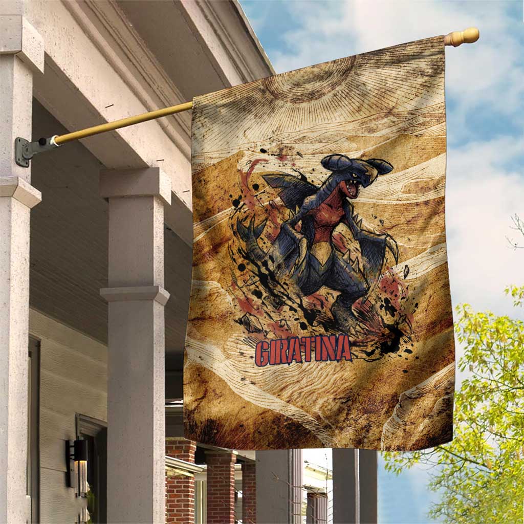 The Desert Apex Giratina Garden Flag Grunge Ink Sandstorm Art