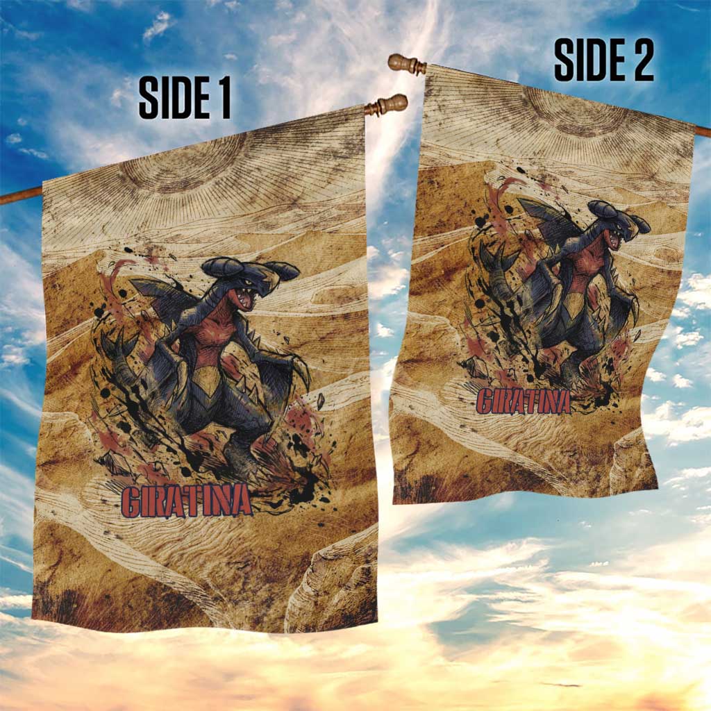 The Desert Apex Giratina Garden Flag Grunge Ink Sandstorm Art