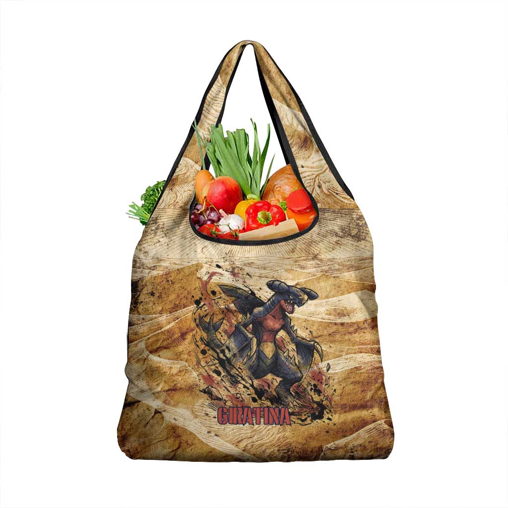 The Desert Apex Giratina Grocery Bag Grunge Ink Sandstorm Art