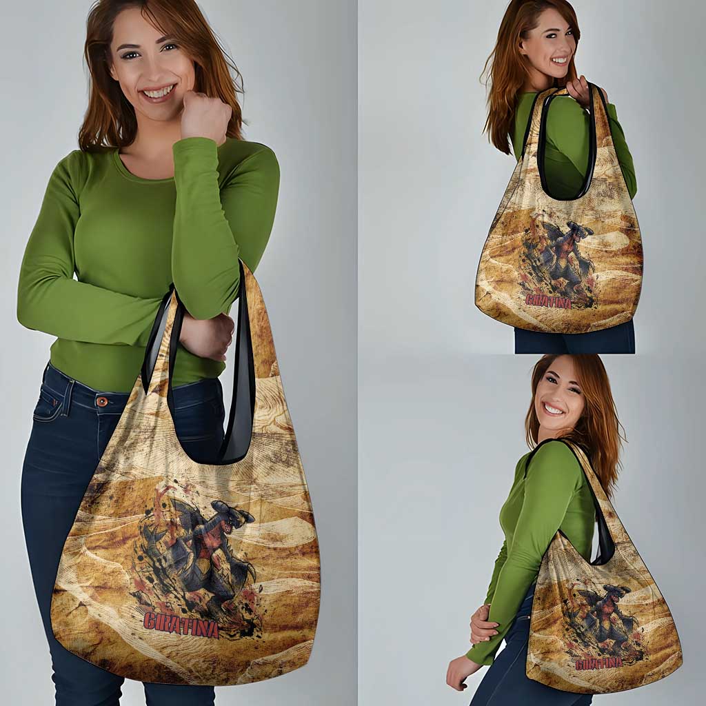 The Desert Apex Giratina Grocery Bag Grunge Ink Sandstorm Art