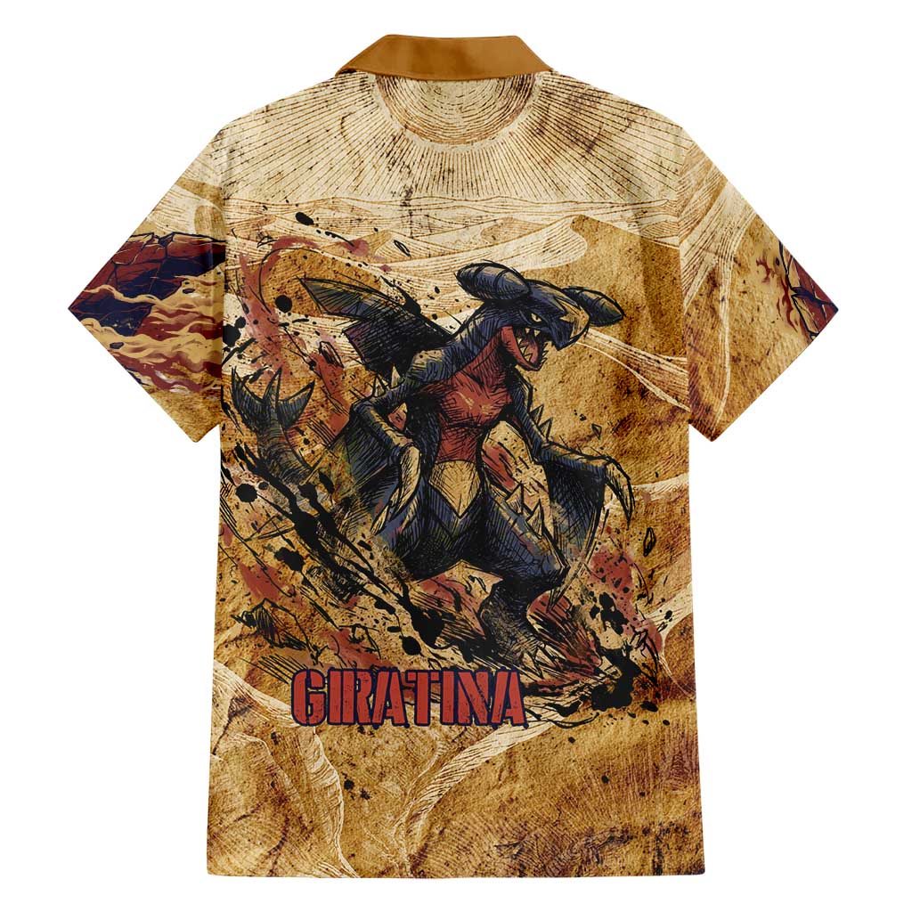 The Desert Apex Giratina Hawaiian Shirt Grunge Ink Sandstorm Art