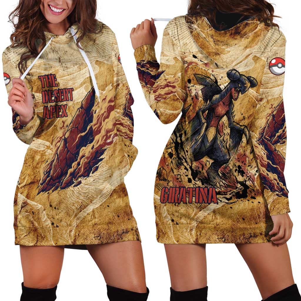The Desert Apex Giratina Hoodie Dress Grunge Ink Sandstorm Art