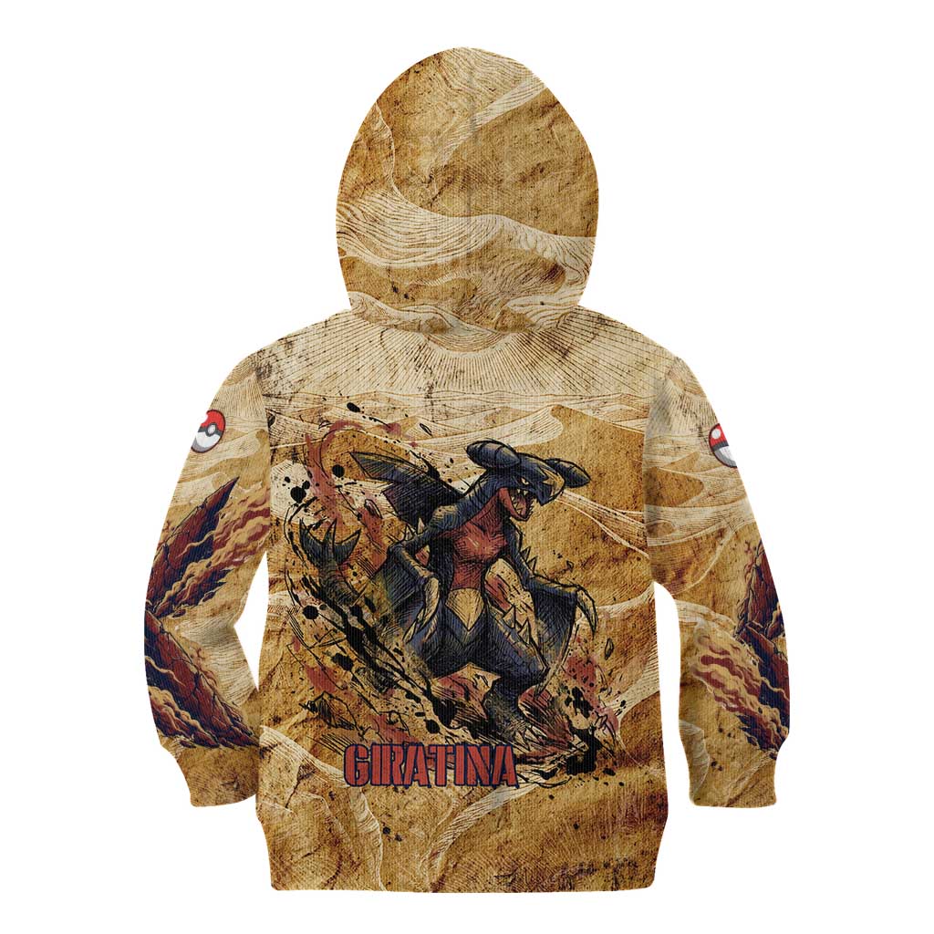 The Desert Apex Giratina Kid Hoodie Grunge Ink Sandstorm Art