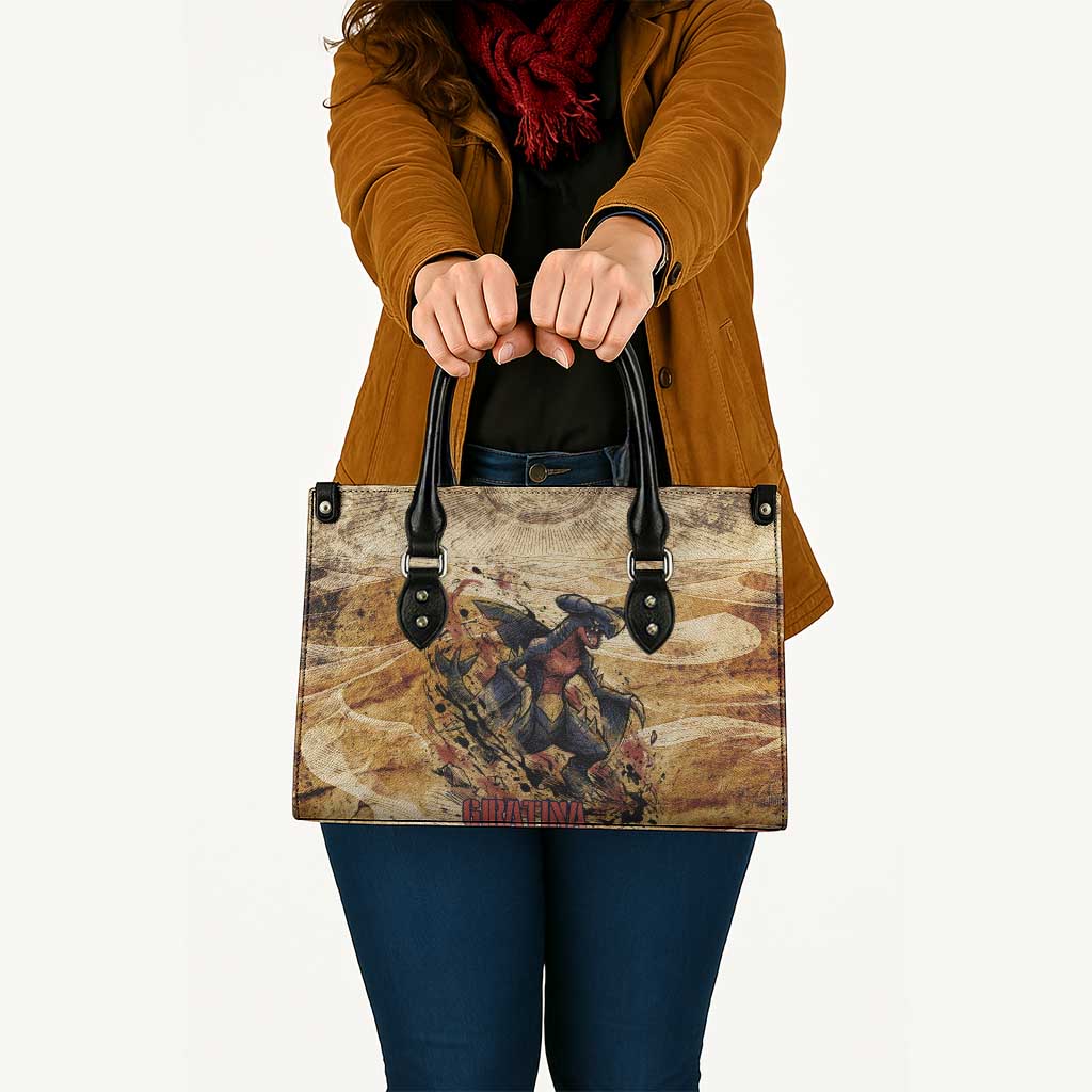 The Desert Apex Giratina Leather Bag Grunge Ink Sandstorm Art