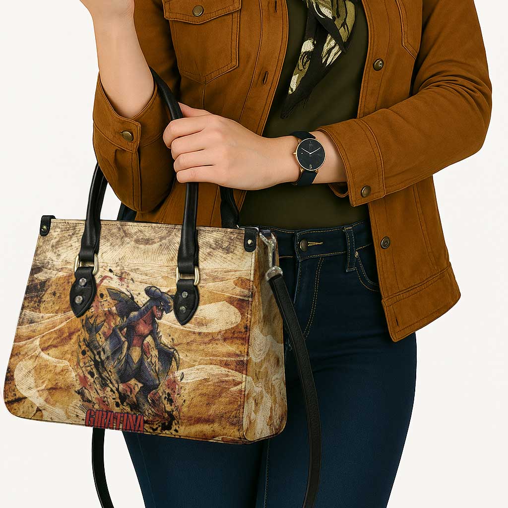 The Desert Apex Giratina Leather Bag Grunge Ink Sandstorm Art