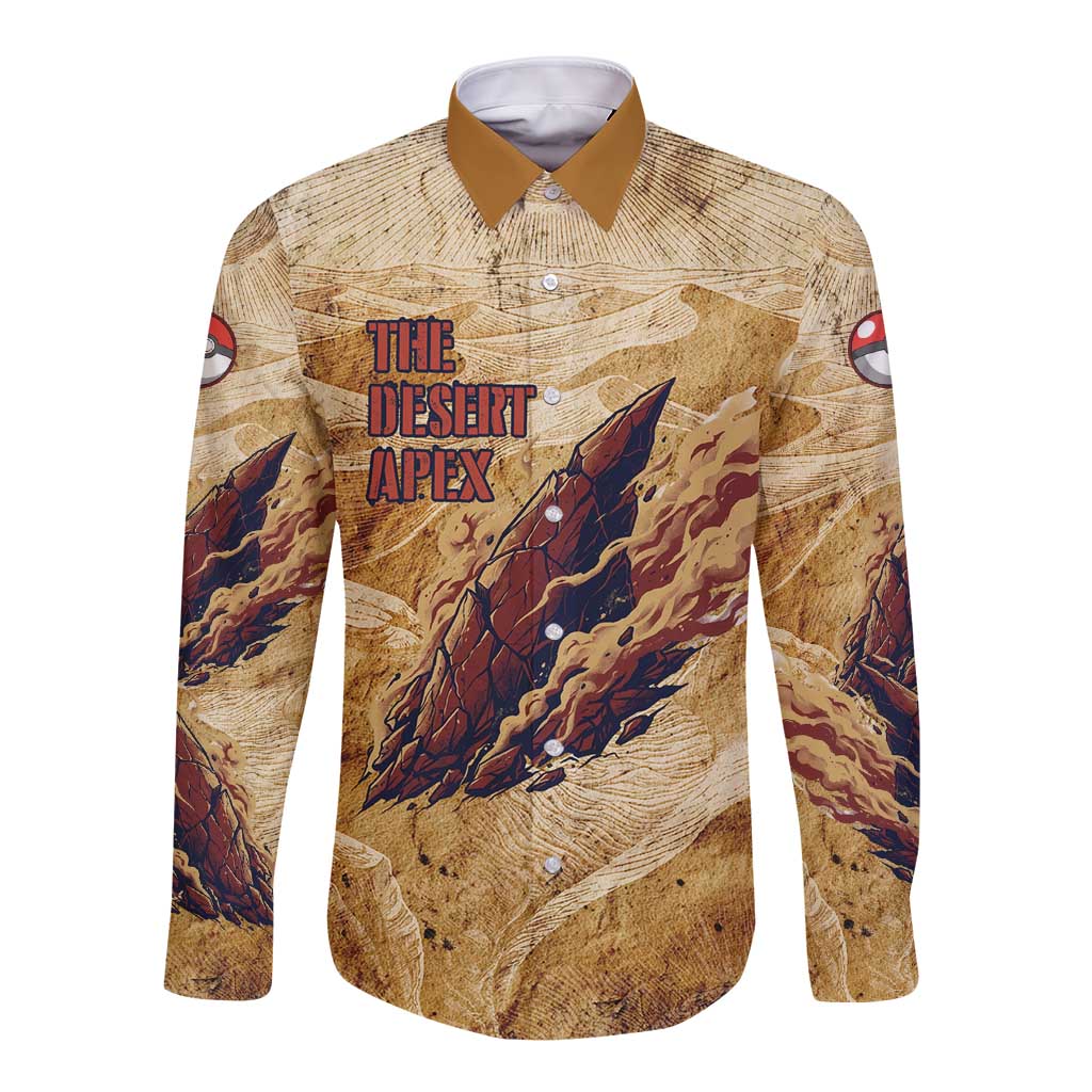 The Desert Apex Giratina Long Sleeve Button Shirt Grunge Ink Sandstorm Art