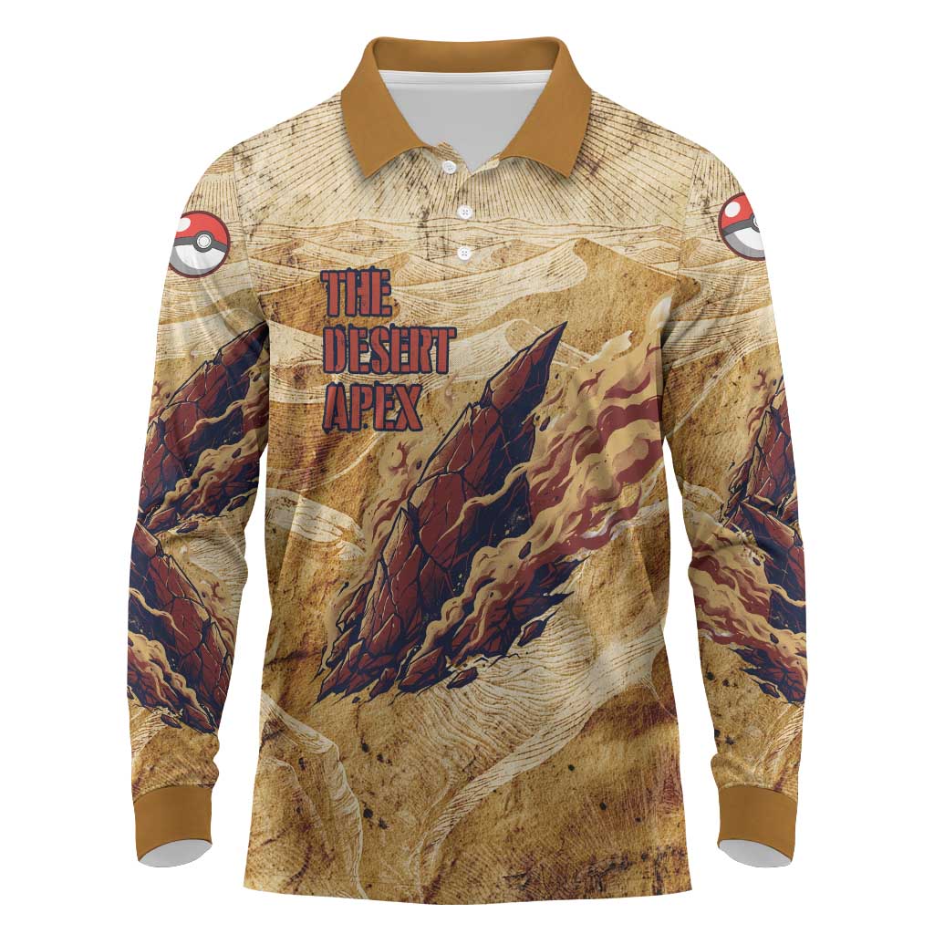 The Desert Apex Giratina Long Sleeve Polo Shirt Grunge Ink Sandstorm Art