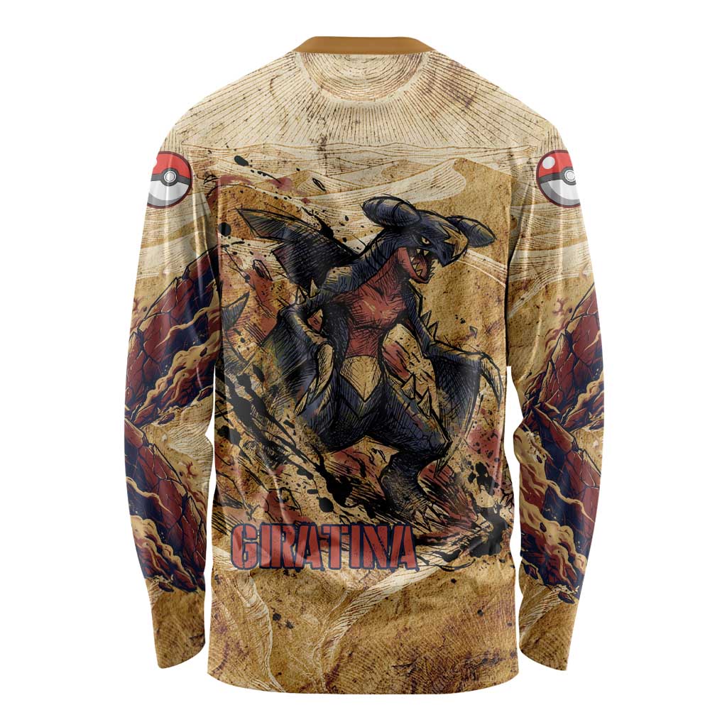 The Desert Apex Giratina Long Sleeve Shirt Grunge Ink Sandstorm Art