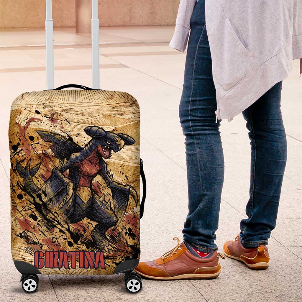 The Desert Apex Giratina Luggage Cover Grunge Ink Sandstorm Art